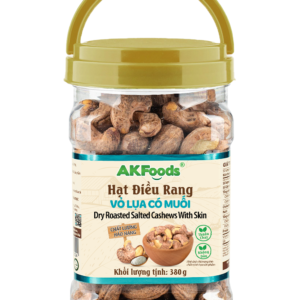 Hạt Điều Vỏ Lụa Có Muối AKFoods Hũ 380g